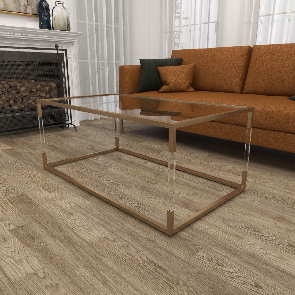 Metal and Glass Coffee Table Gold - Olivia & May: Elegant Iron Frame, No Assembly, Contemporary Design