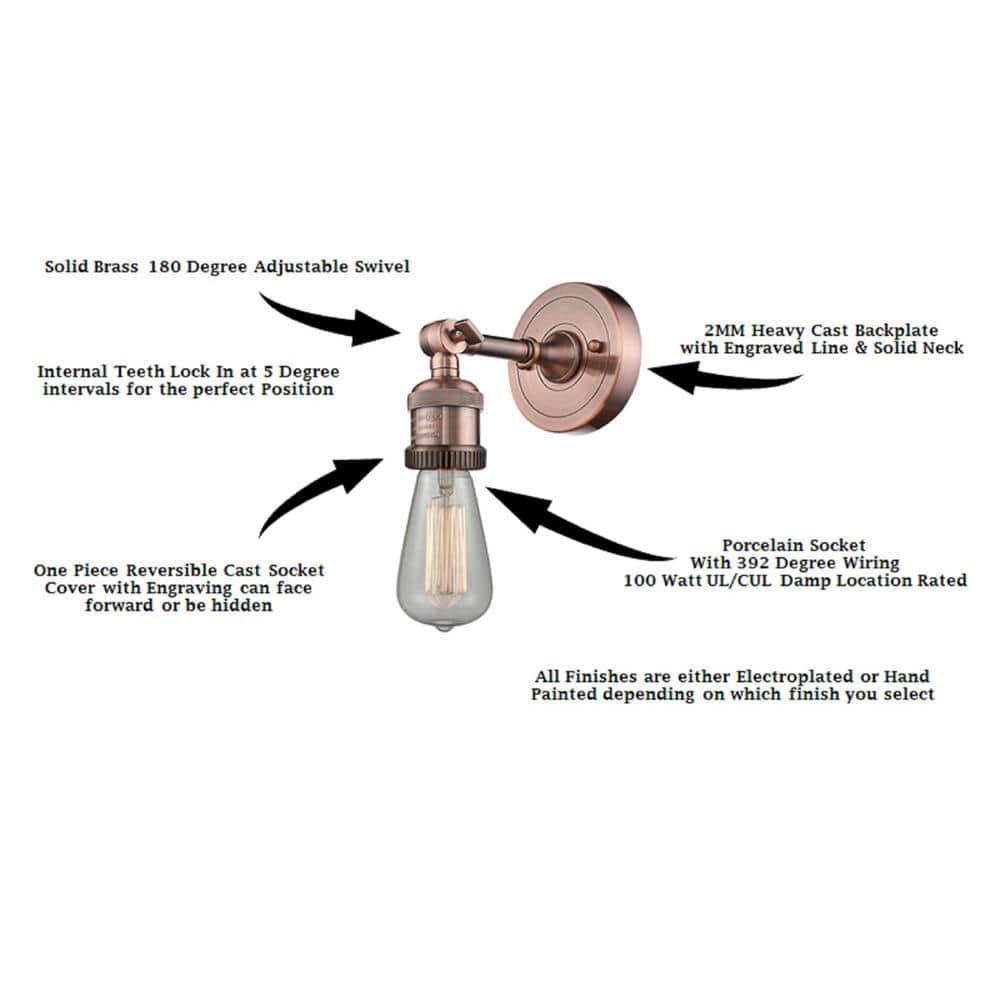 Innovations Lighting Bell 1 - Light Sconce in Antique Copper