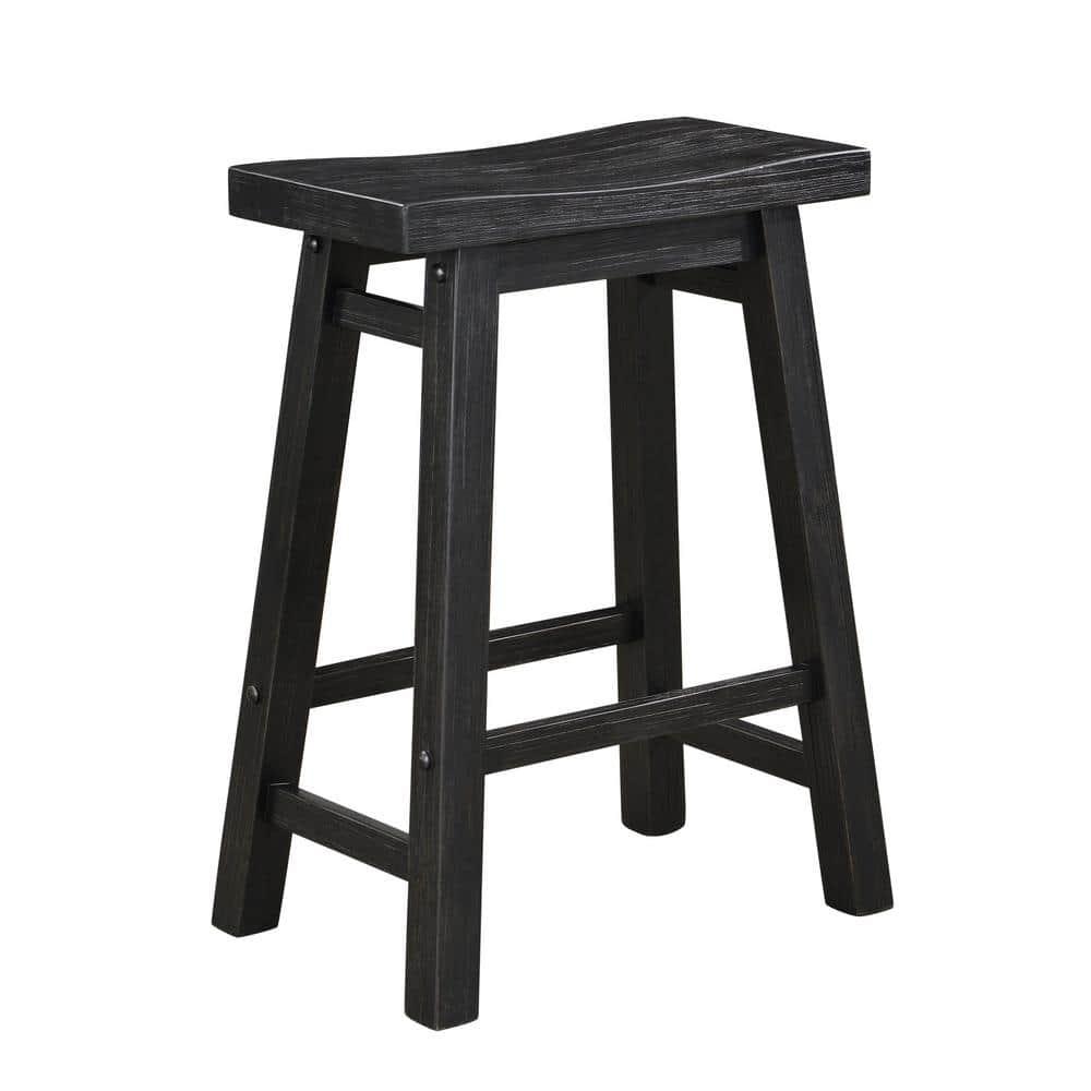 Boraam Sonoma Backless Saddle Counter Height Barstool Black Charcoal Finish