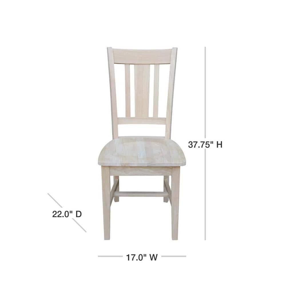 Set of 2 San Remo Splatback Chairs Wood - International Concepts: Solid Parawood, Unupholstered