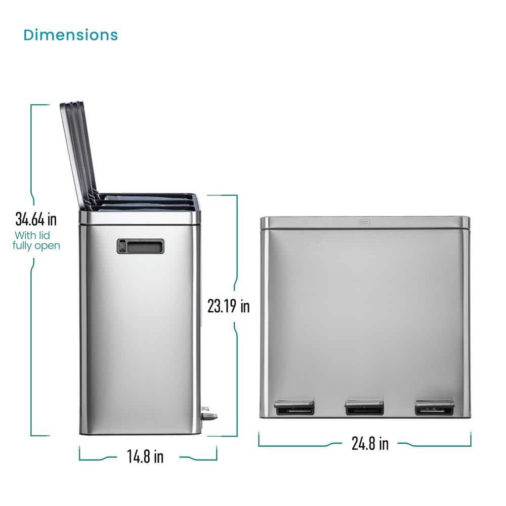 15.9 Gallon Stainless Steel Step On Trash Can