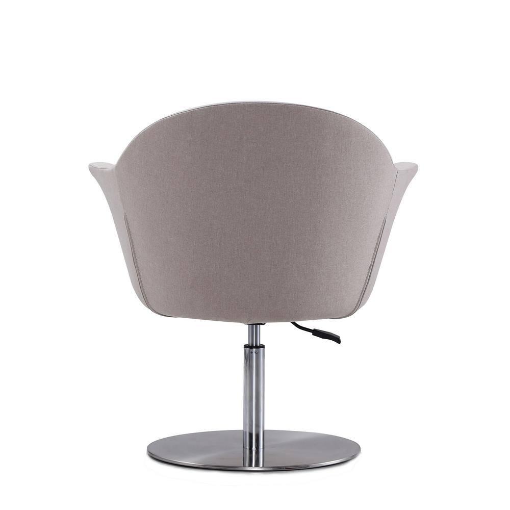 Voyager Barley and Brushed Metal Woven Swivel Adjustable Accent Chair