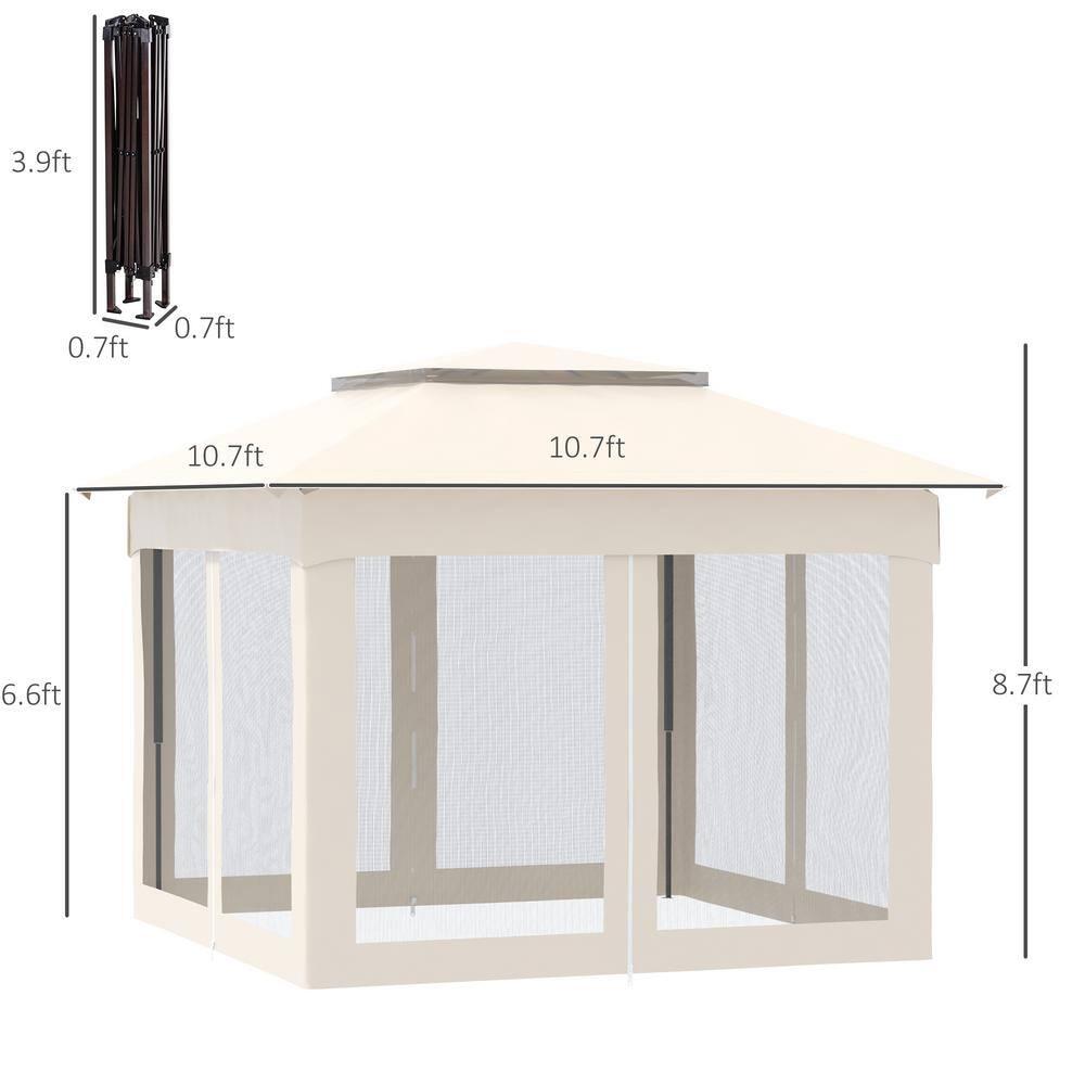 Outsunny 11 Ft. W x 11 Ft. D Steel Patio Gazebo
