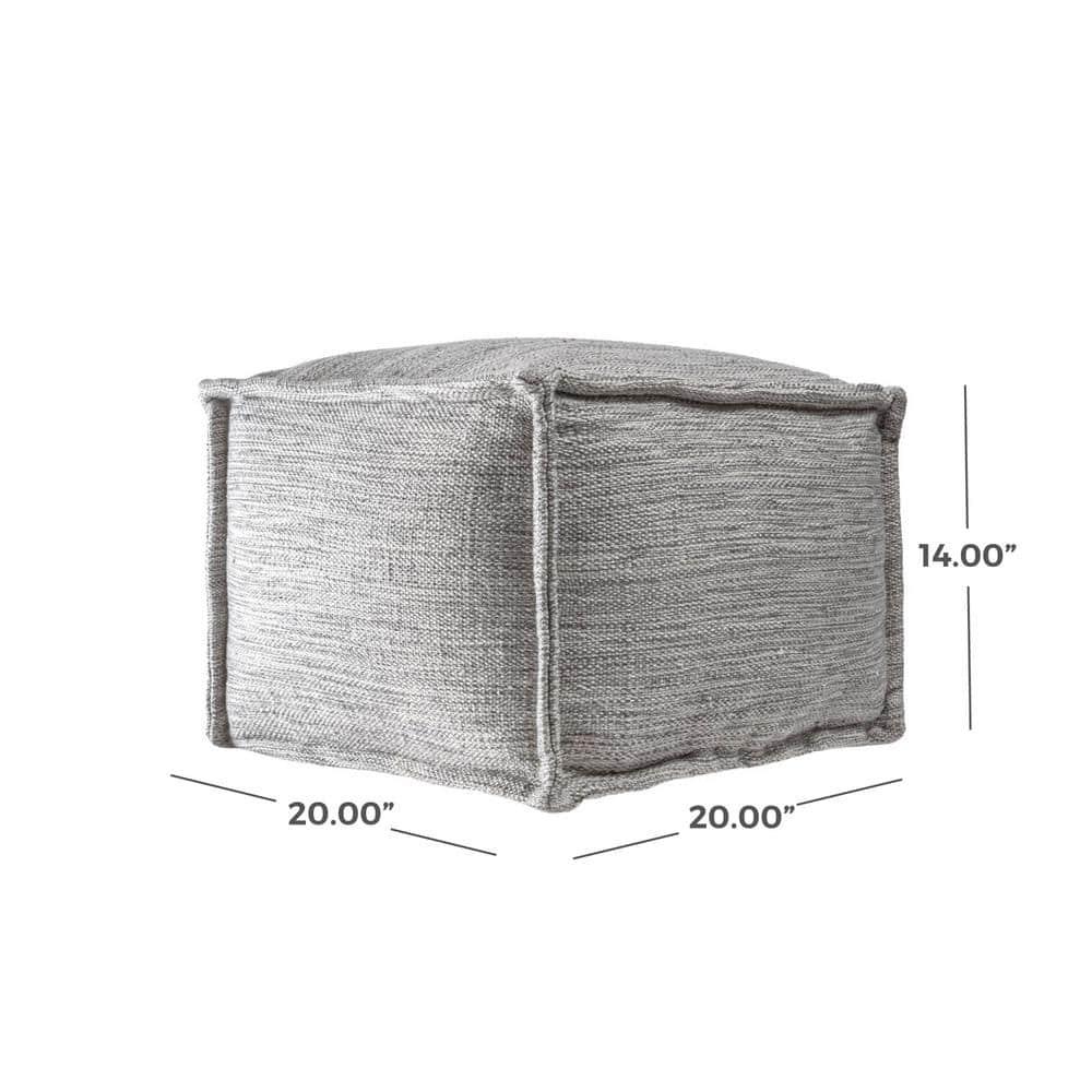 nuLOOM Sofia Casual Flatwoven Solid Indoor/Outdoor Ottoman Pouf