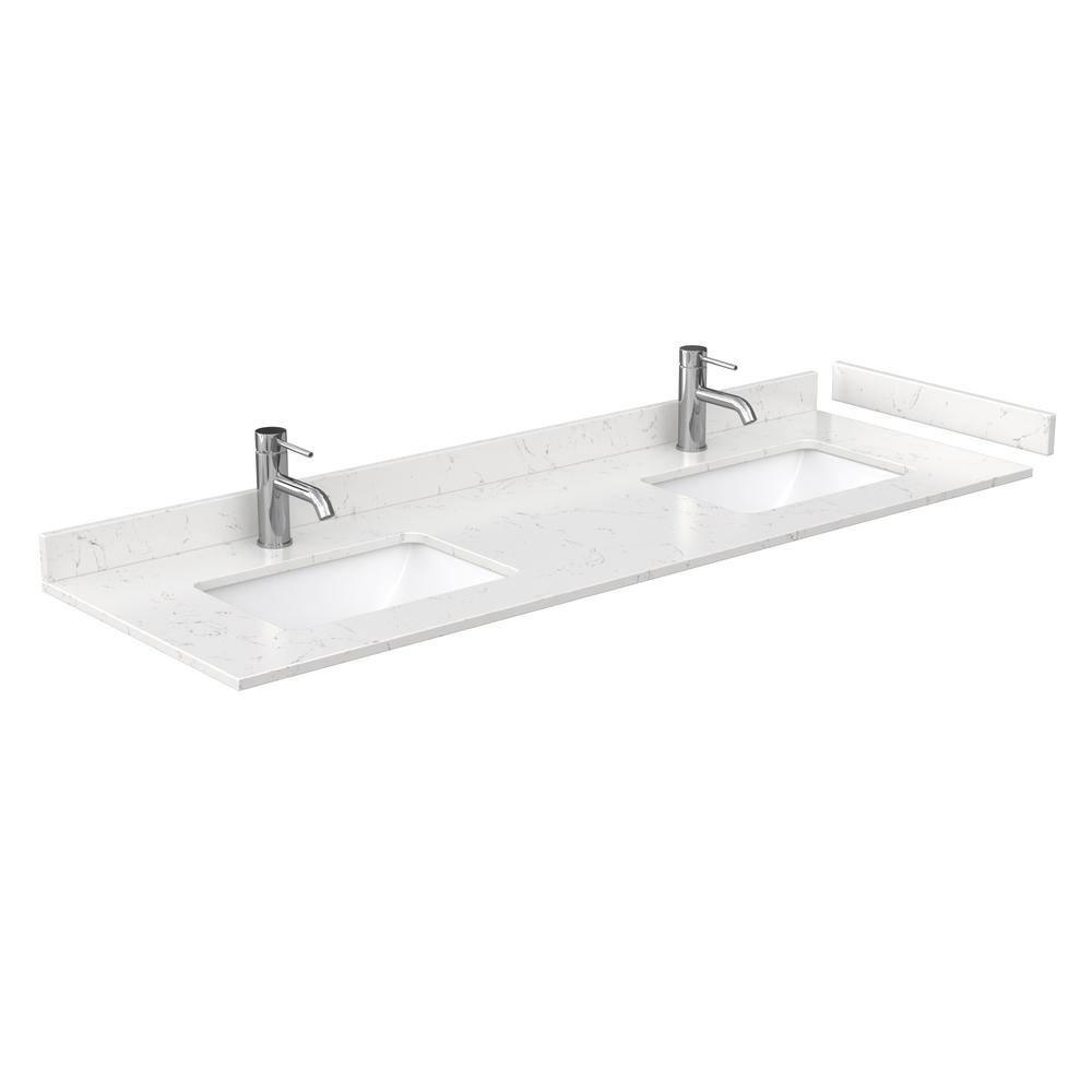Wyndham Collection Miranda 66" Freestanding Double Bathroom Vanity with Cultured Marble Top with 58" Mirror