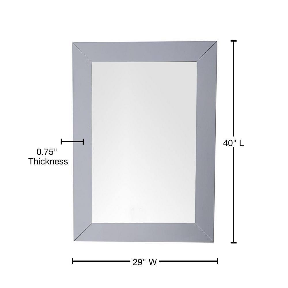 James Martin Vanities Weston 29" Rectangular Mirror, Silver Gray