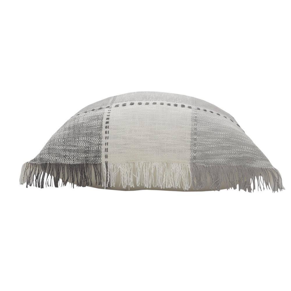 Woven Paths Charles Casual Cabin Fringed Throw Pillow, Patchwork, 20" x 20"