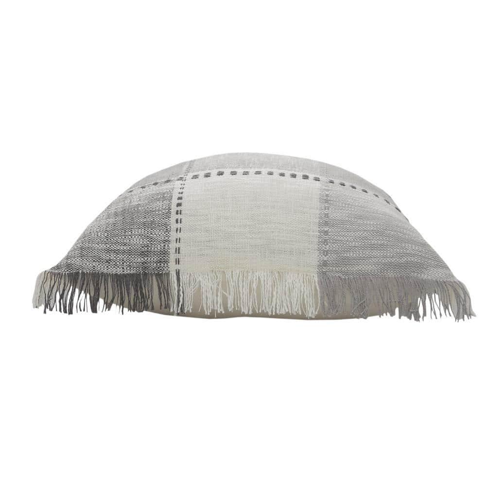 Woven Paths Charles Casual Cabin Fringed Throw Pillow, Patchwork, 20" x 20"