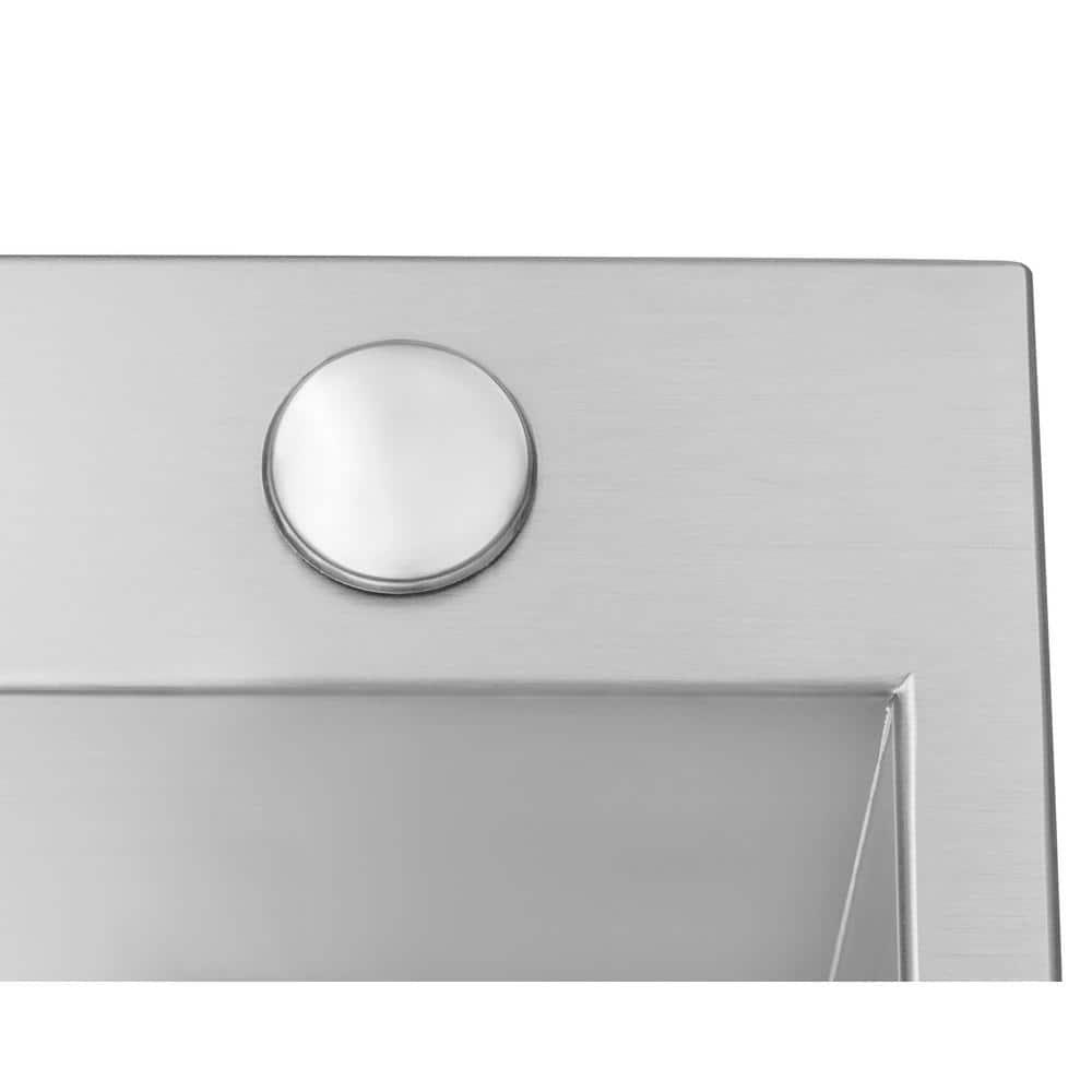 Ruvati 33 x 22 inch Drop-in Topmount Zero Radius Stainless Steel Kitchen Sink Single Bowl - 4 holes