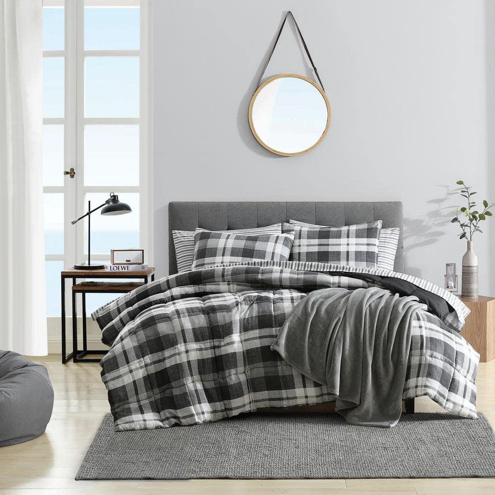 Nautica Nautica Crossview Plaid Microsuede Blue Comforter Set