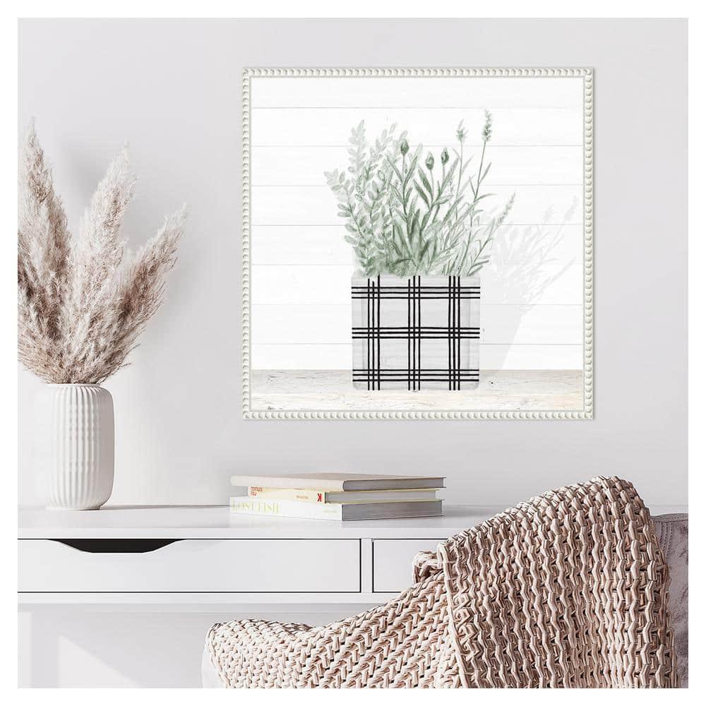 Amanti Art Lavender Blossom In Modern Pot II by Janice Gaynor Canvas Wall Art Print Framed 22 x 22-in.