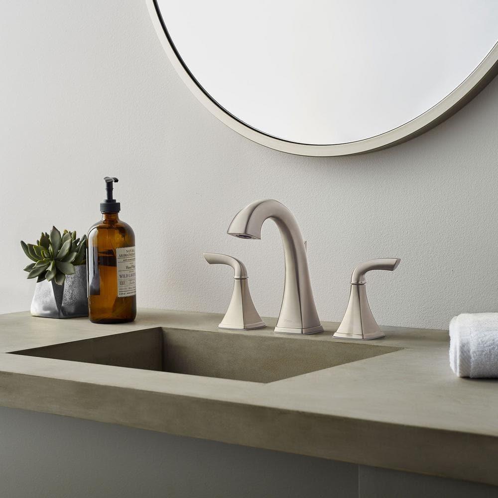 Bronson Widespread Double Handle Deck Mount Bath Faucet
