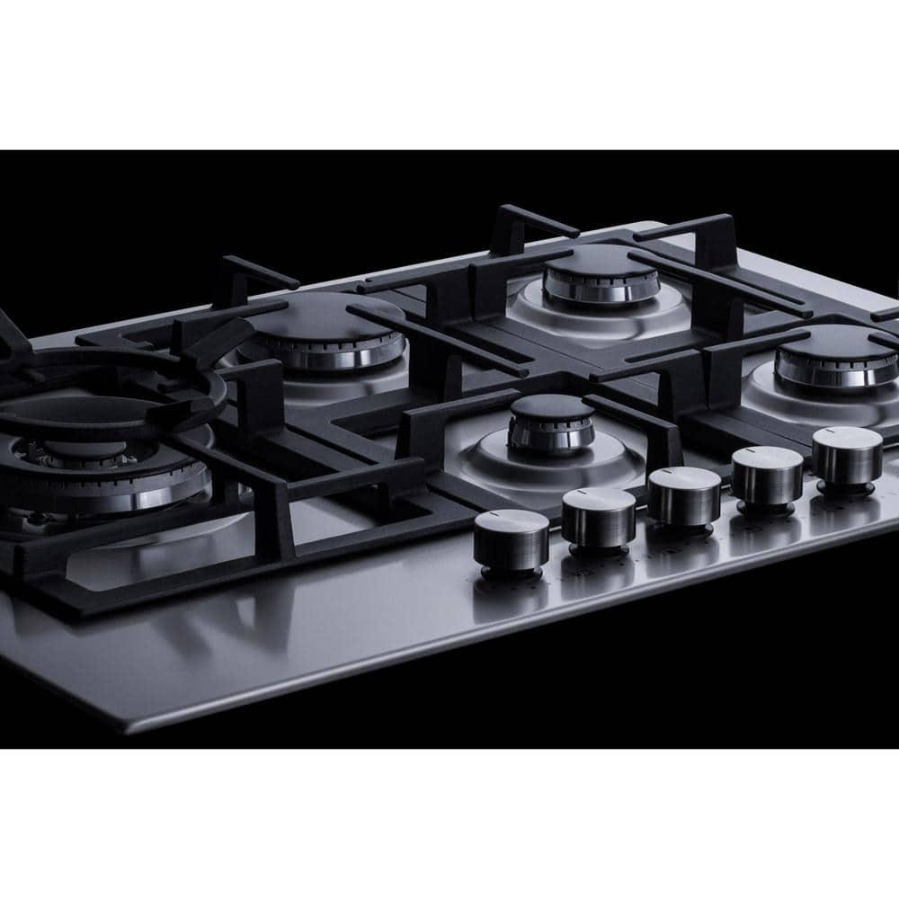 30" Wide 5-Burner Gas Cooktop In Stainless Steel