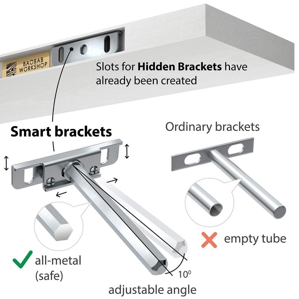 2 Piece Solid Wood Floating Shelf