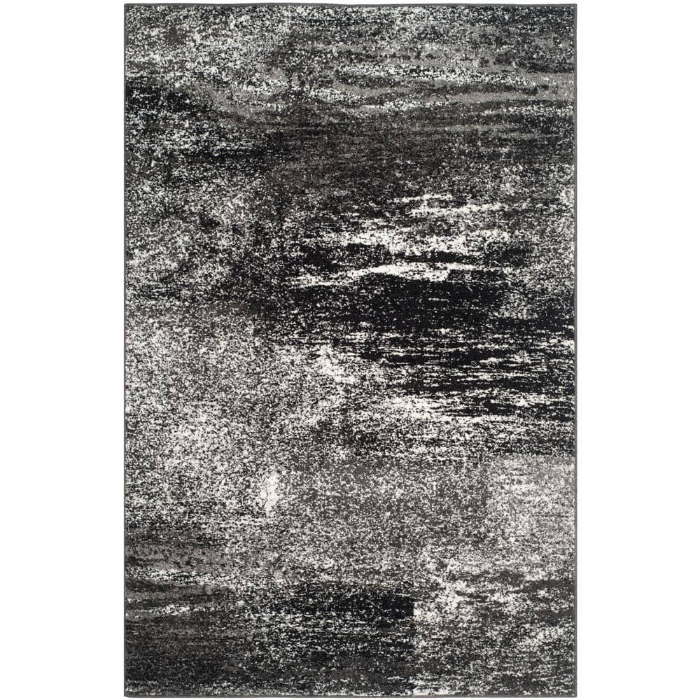 SAFAVIEH Adirondack Rudyard Abstract Area Rug, Silver/Black, 4' x 6'