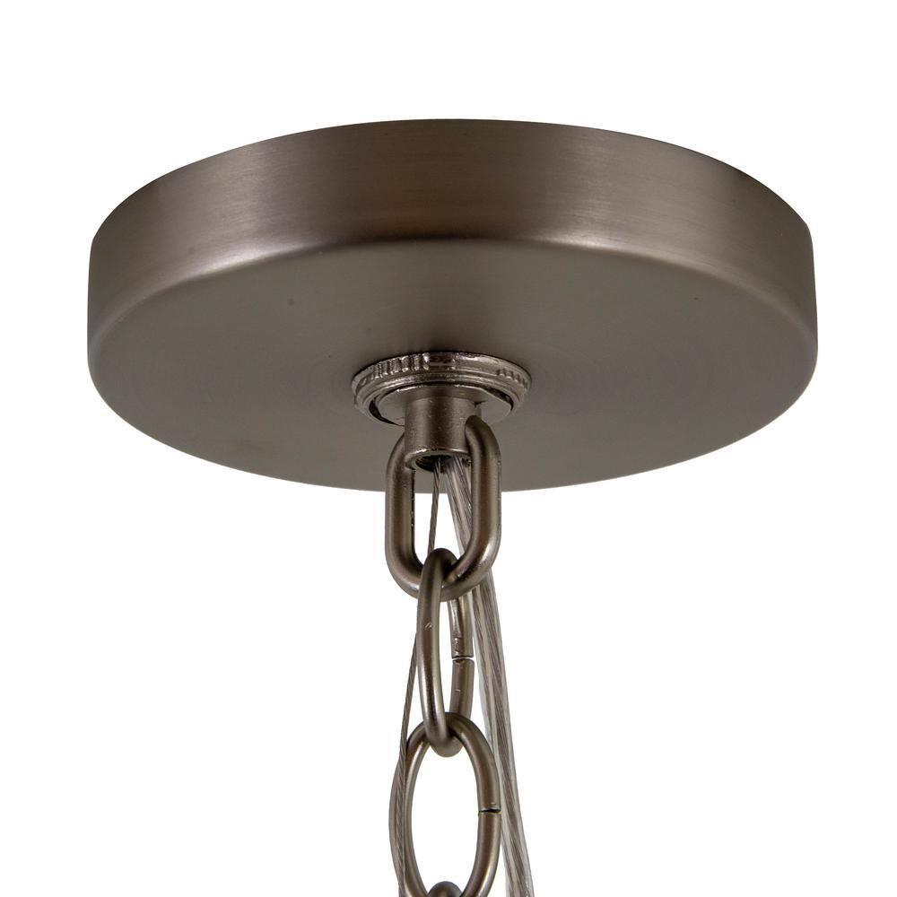 Yosemite Home Decor Tira 6-Light Metal Orb Chandelier in Satin Nickel