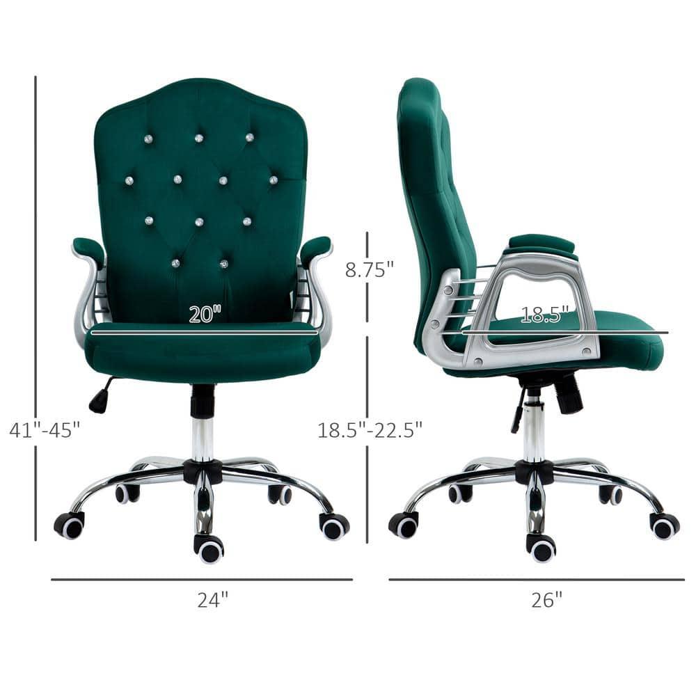 Everly Quinn Vinsetto Home Office Chair, Computer Chair, Button Tufted Desk Chair With Swivel Wheels, Adjustable Height, And Tilt Function