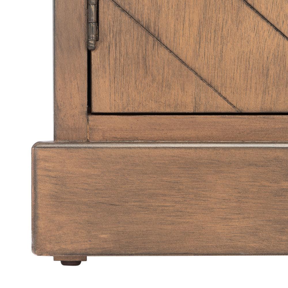 SAFAVIEH Peyton Contemporary Brown Wood Storage Rectangle Console Table (31.5 in. W x 13.4 in. D x 26 in. H)