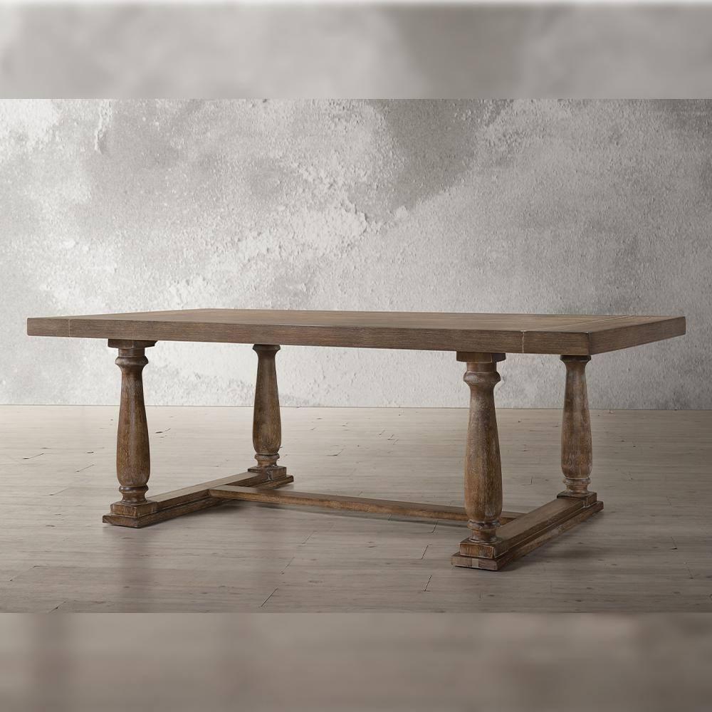 Rectangular Bernard Dining Table - Weathered Oak