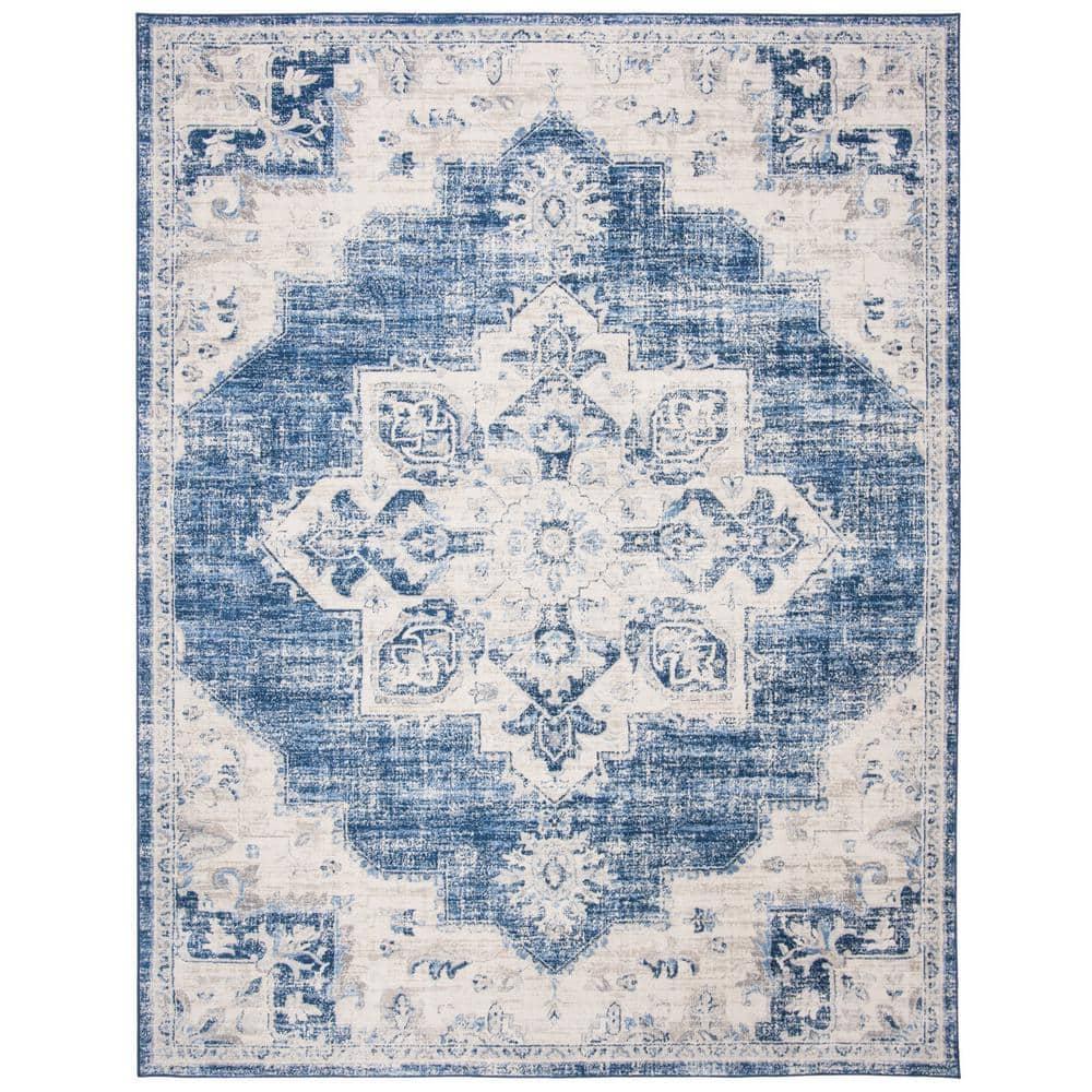 SAFAVIEH Brentwood Jameson Floral Bordered Area Rug, 12' x 18', Ivory/Navy