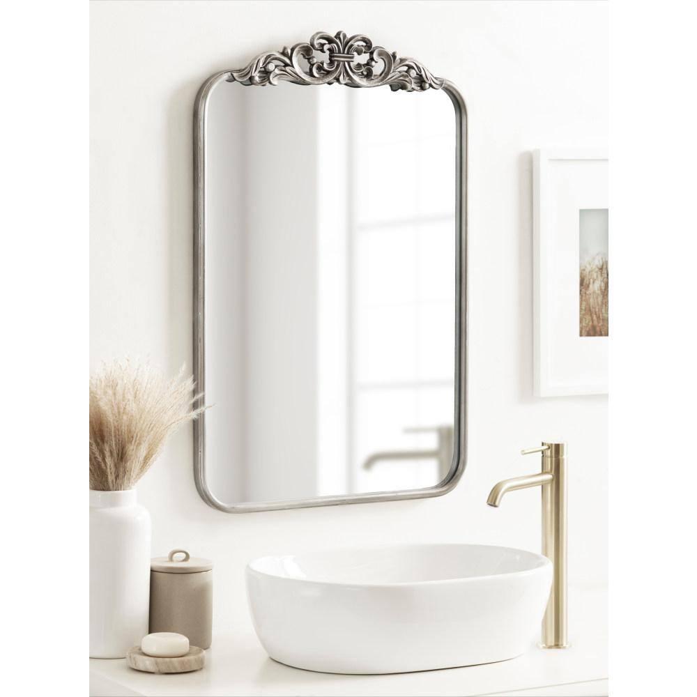 Kate and Laurel Laubry Ornate Framed Wall Mirror, 20x30, Silver
