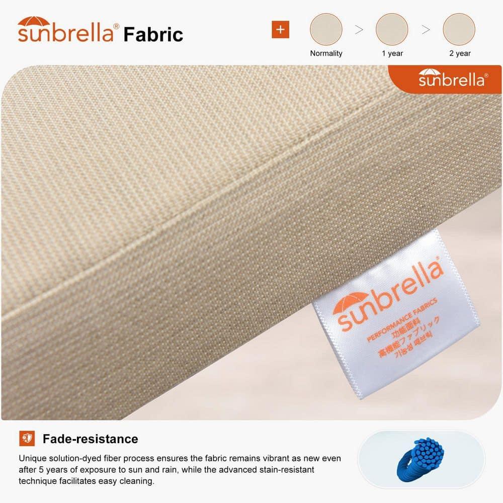 PURPLE LEAF 7 Pieces Patio Dining Set Aluminum Rectangular Table and Wicker Chairs with Cushions for Kitchen Porch Garden Modern Outdoor Furniture Sets, Beige and Dark Grey