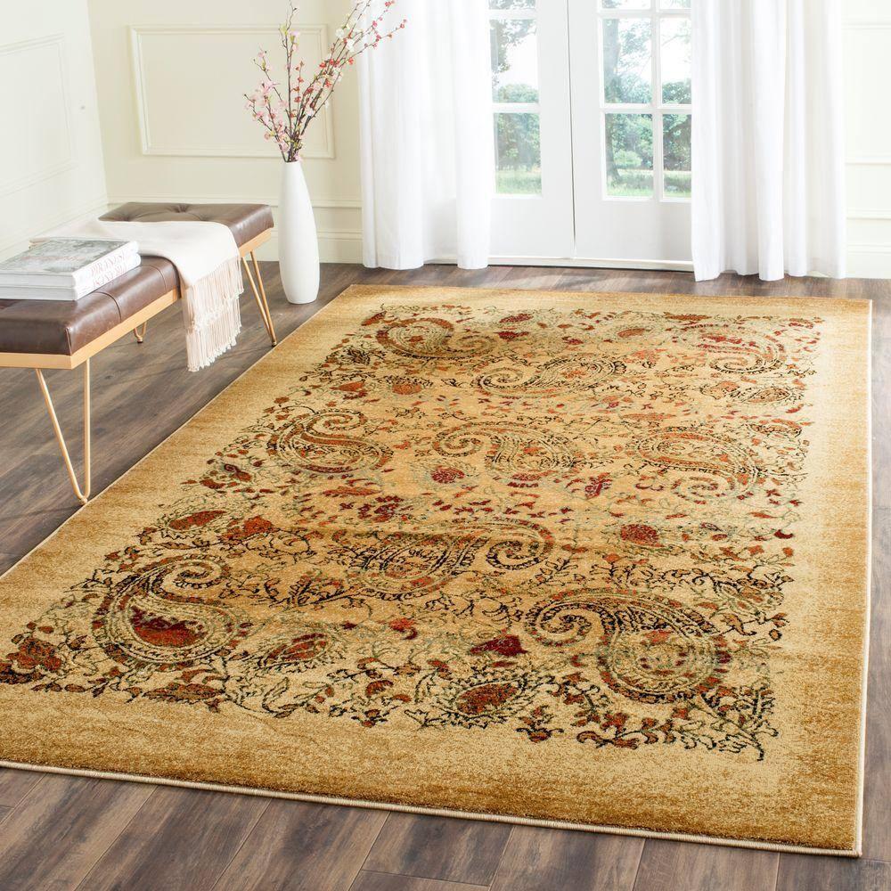 SAFAVIEH Lyndhurst Julia Traditional Floral Area Rug, Beige/Multi, 10' x 14'