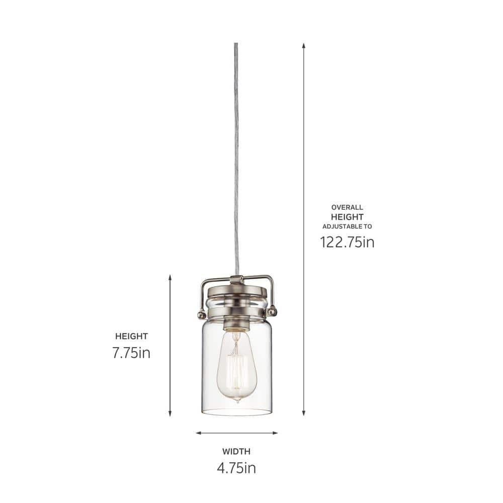 Kichler Lighting Brinley 1 - Light Pendant in  Brushed Nickel
