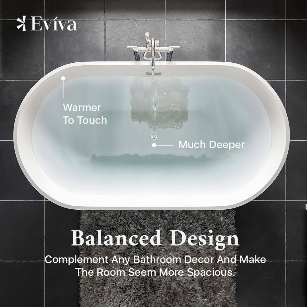 59'' x 32'' Freestanding Soaking Acrylic Bathtub