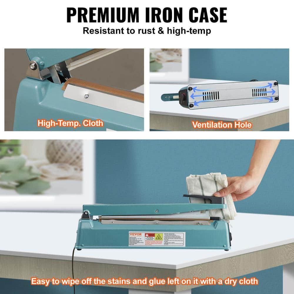 VEVOR VEVOR 12" Iron Hand Impulse Heat Sealer Machine Poly Bag Sealing for Plastic Bag