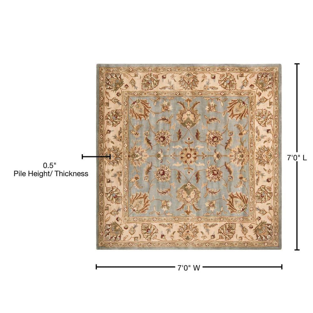 Royalty ROY343 Hand Tufted Area Rug - Blue/Beige - 7'x7' - Safavieh.