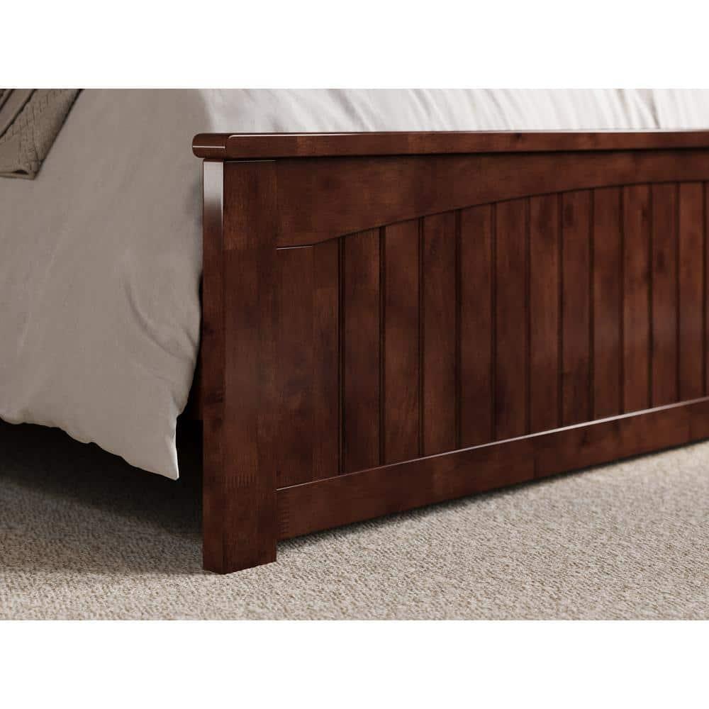 AFI Naples Queen Solid Wood Low Profile Platform Bed with Matching Footboard, Walnut