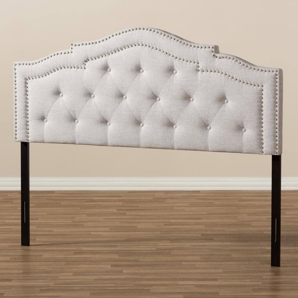Baxton Studio Queen Edith Modern And Contemporary Fabric Headboard Beige: Polyester Upholstery, Wood Composite Frame