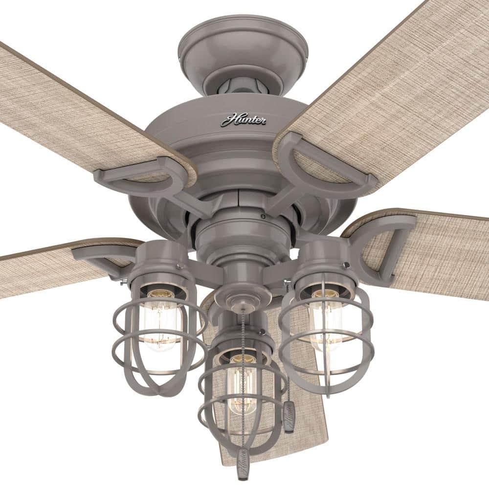 Hunter Fan 52" Starklake 5 - Blade Outdoor Standard Ceiling Fan with Pull Chain and Light Kit Included