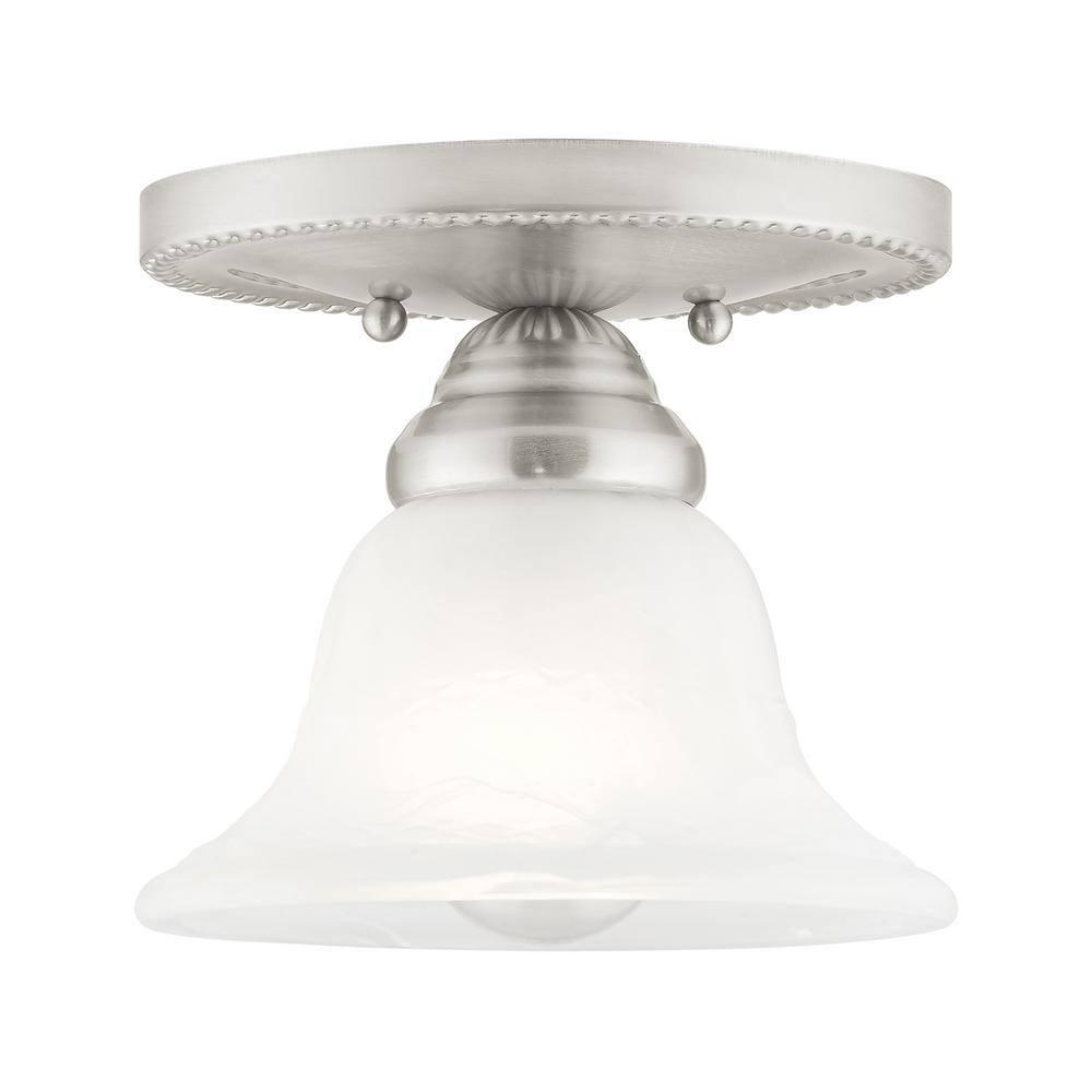Livex Lighting Edgemont 1 - Light Flush Mount in  Brushed Nickel