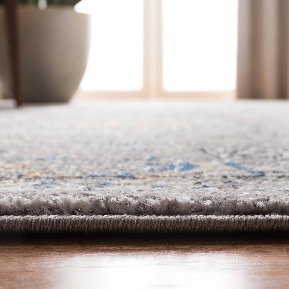 Evoke EVK224 Power Loomed Area Rug - Dark Grey/Yellow - 8'9"x11'9" - Safavieh.