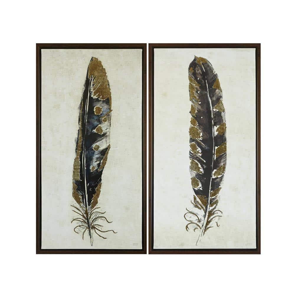 HLILish Gold Foil 2-Piece Canvas Wall Art Set