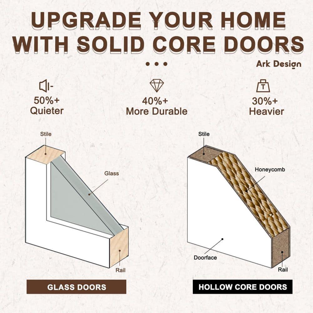 DOOOLI Glass Bifold Door - 3 Lite Transparent Glass Design With Bifold Door Lock & T Shape Handle