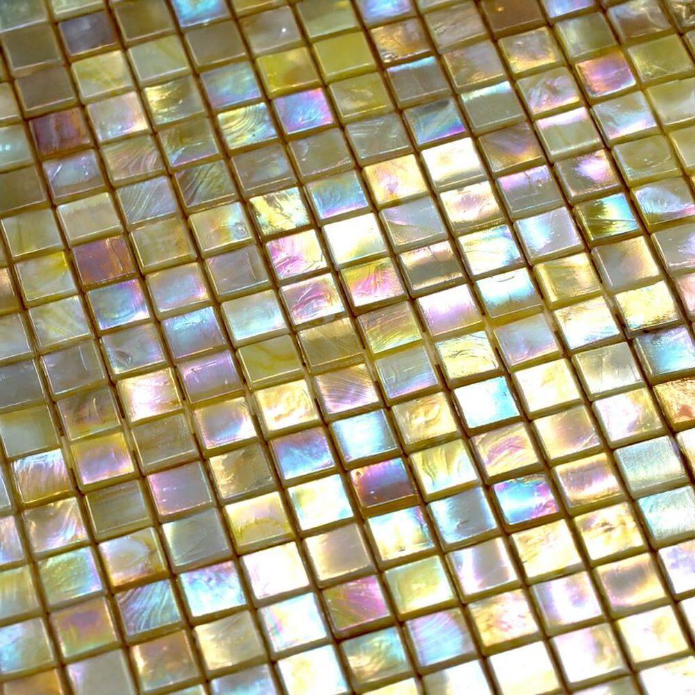 Skosh 0.6" x 0.6" Glass Grid Mosaic Wall & Floor Tile