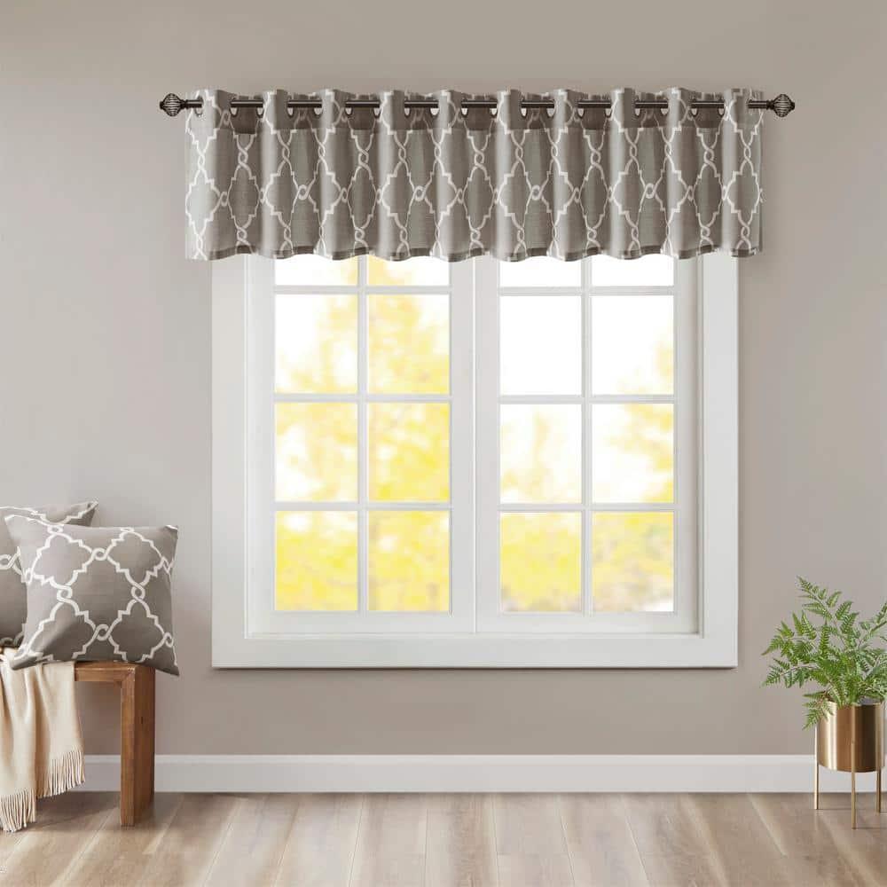 Saratoga Fretwork Print Grommet Top Window Valance
