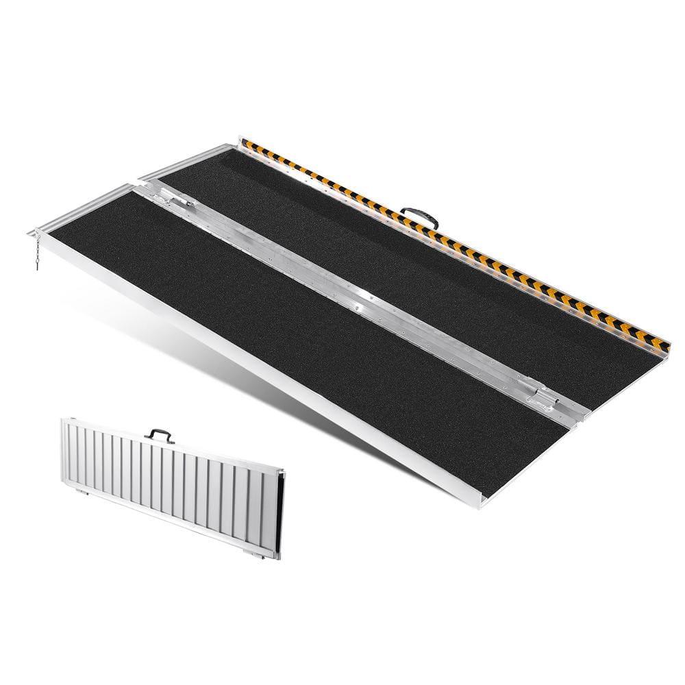 VEVOR Portable Wheelchair Ramp - 6 ft, 800 lbs Capacity, Non-Slip Aluminum, Folding Threshold Design, Suitable for Mobility Scooters, Home Steps, Stairs, Doorways, Curbs