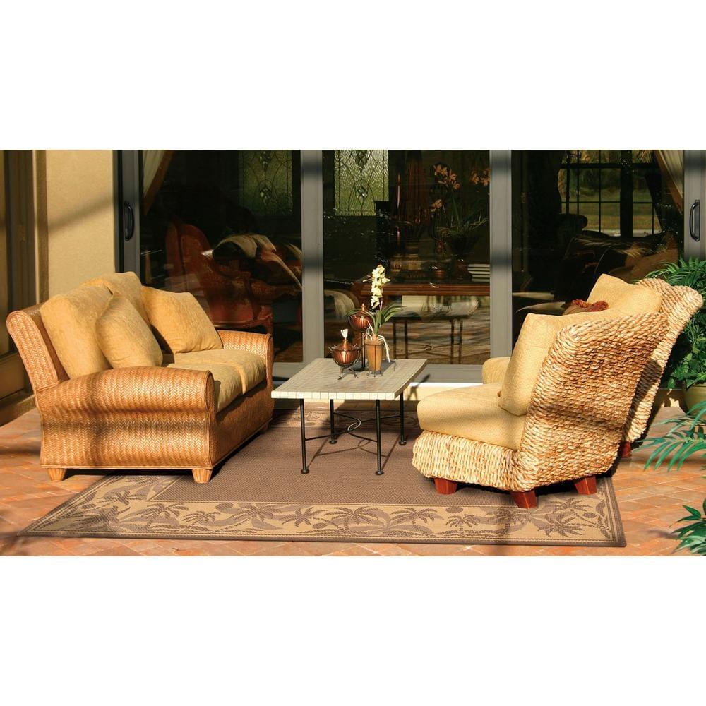 Couristan 5.75' x 9' Beige Island-Inspired Rectangular Area Throw Rug