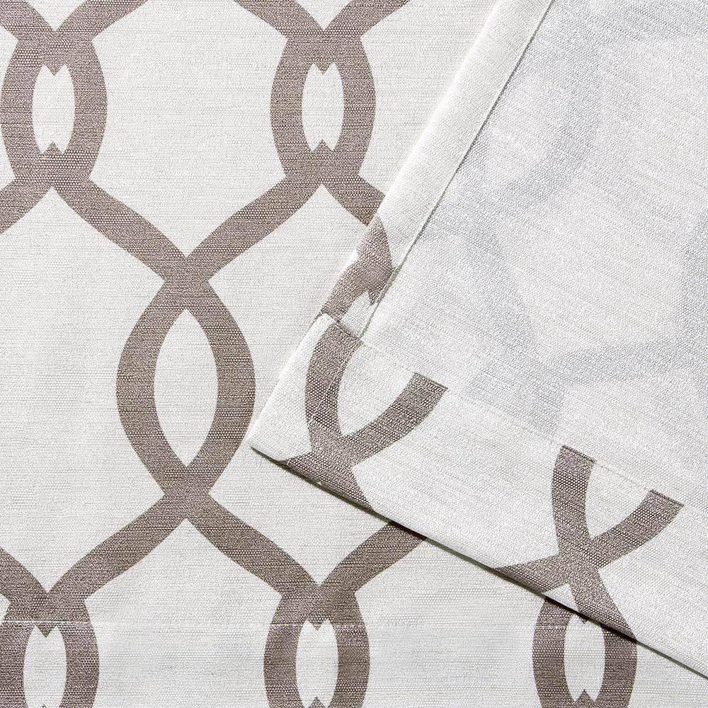 Set of 2 (84"x54") Kochi Linen Blend Grommet Top Window Curtain Panel Off White/Brown - Exclusive Home: Light Filtering Drapes