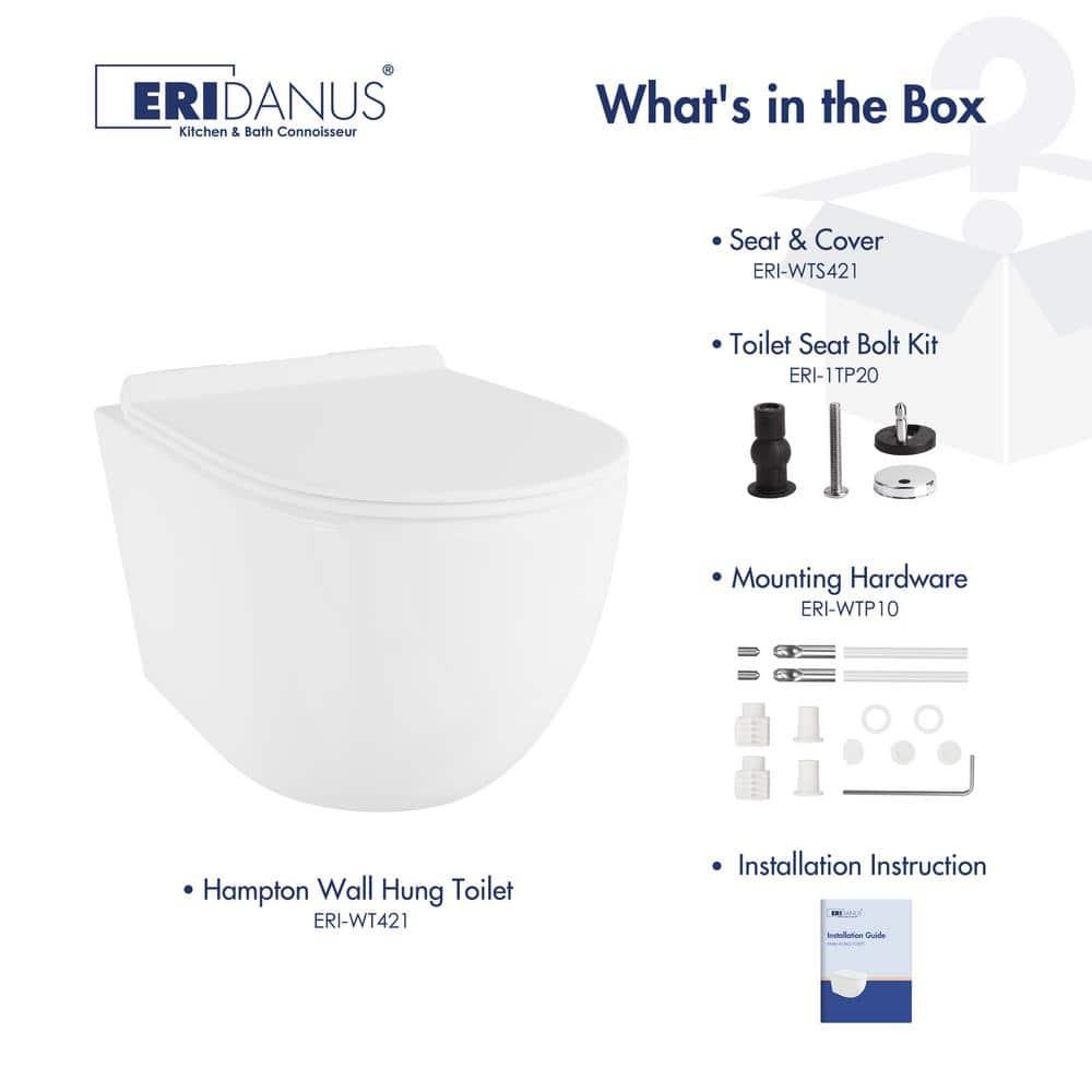 Hampton Elongated Wall Mount Toilet Wall Hung Toilet Bowl