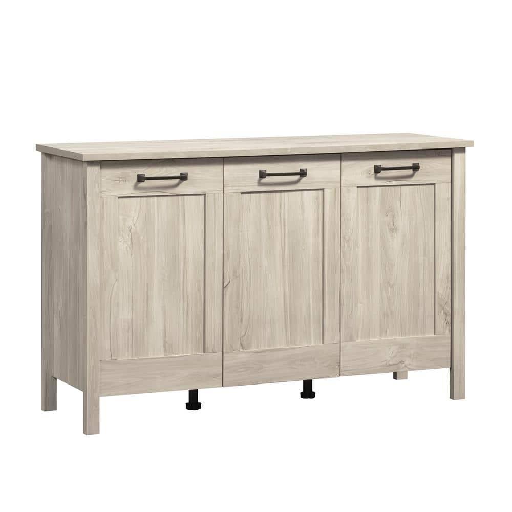 Sauder Horizontal Storage Cabinet with 3 Adjustable drawers Chalk Oak