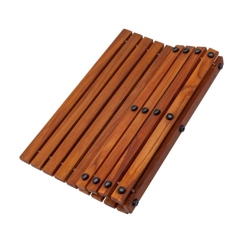 Nordic Teak 19.6" x 19.6" Oiled Shower and Bath String Mat - Brown