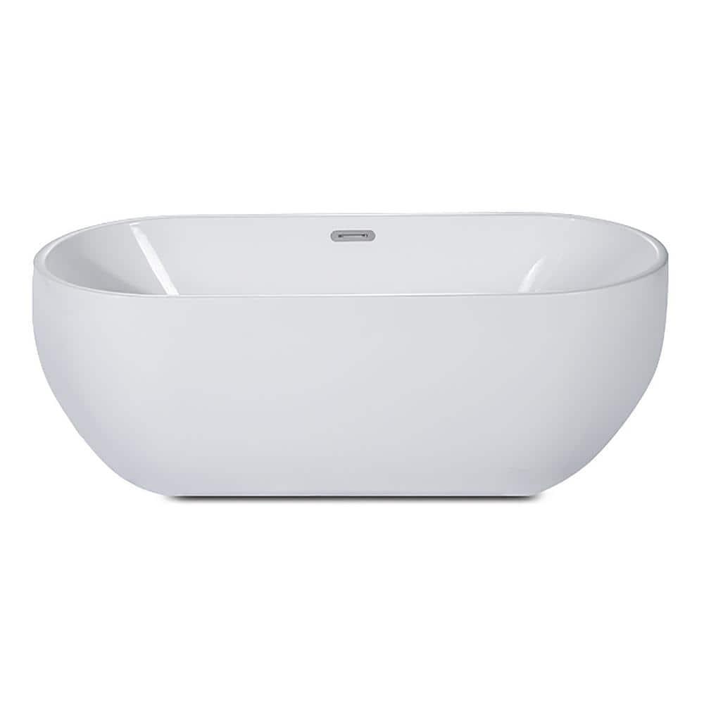 59'' x 28'' Freestanding Soaking Acrylic Bathtub