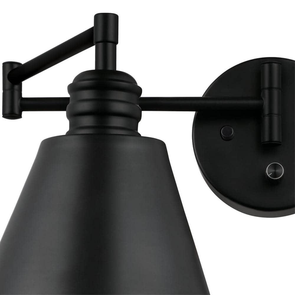 Westinghouse Lighting  Trocadero One Light Swing Arm Wall Fixture with On/Off Switch, Matte Black Finish - 1-Light