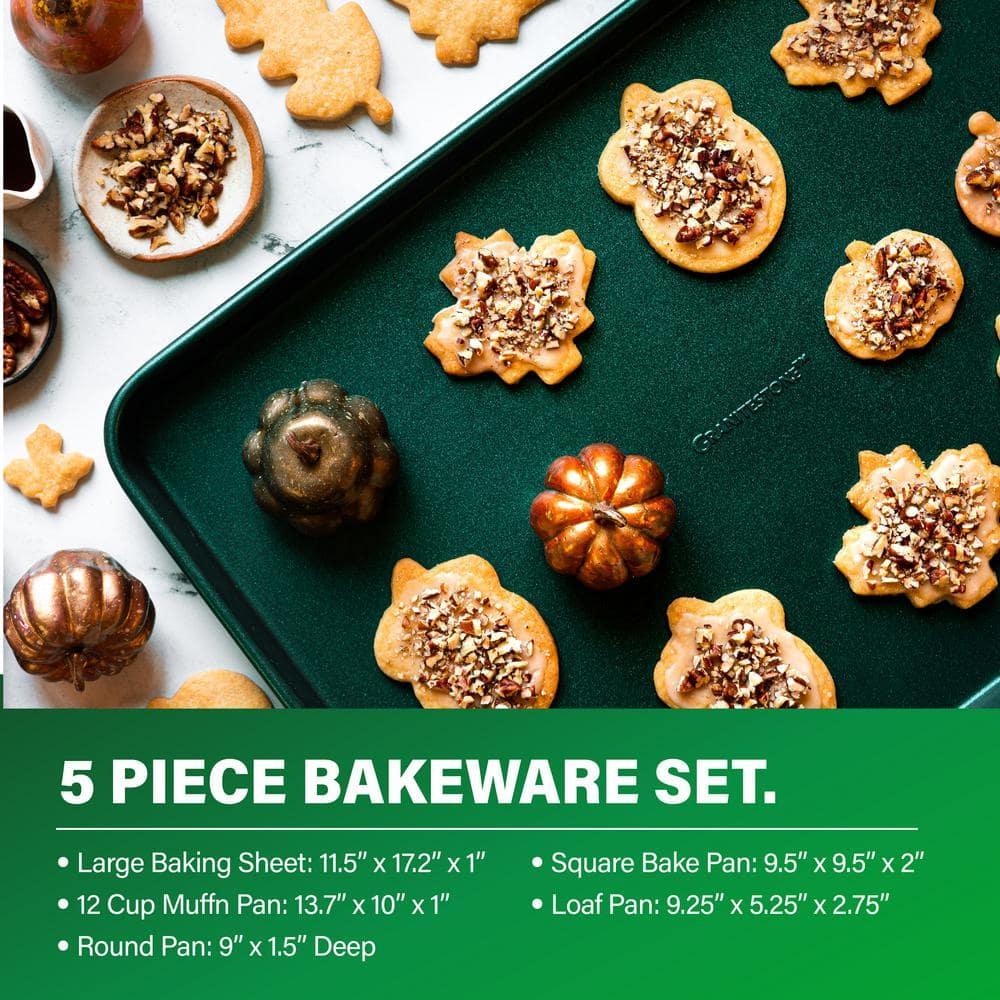 Granitestone Blue 20 Piece Aluminum Non Stick Cookware & Bakeware Set with Ultra Nonstick Surface, Oven & Dishwasher Safe