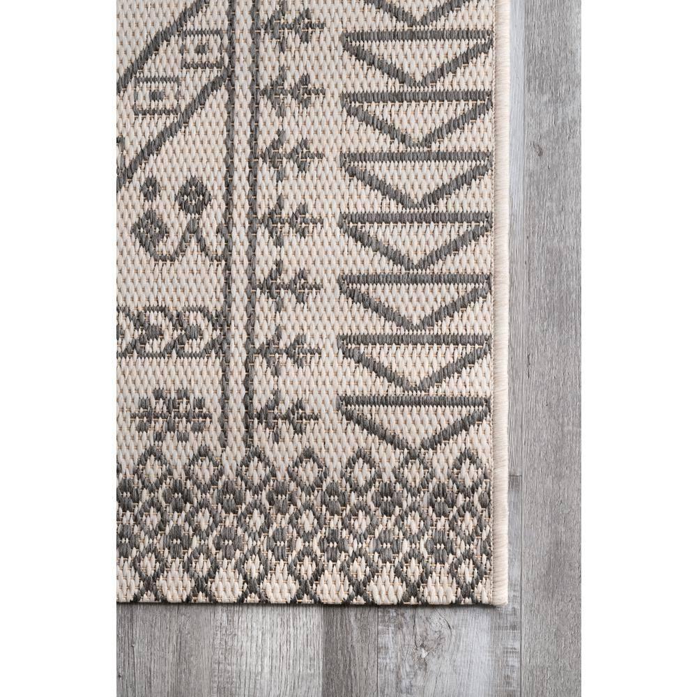 Nuloom Kandace Geometric 9x13 Indoor/Outdoor Area Rug for Living Room Patio Deck Front Porch Kitchen, Ivory/Grey